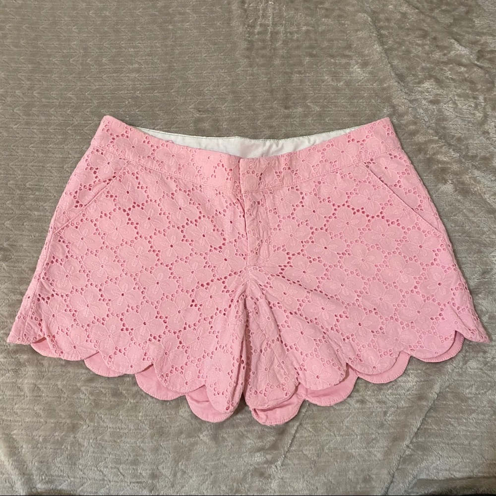 Pink Lilly Pulitzer Eyelet Scalloped Shorts